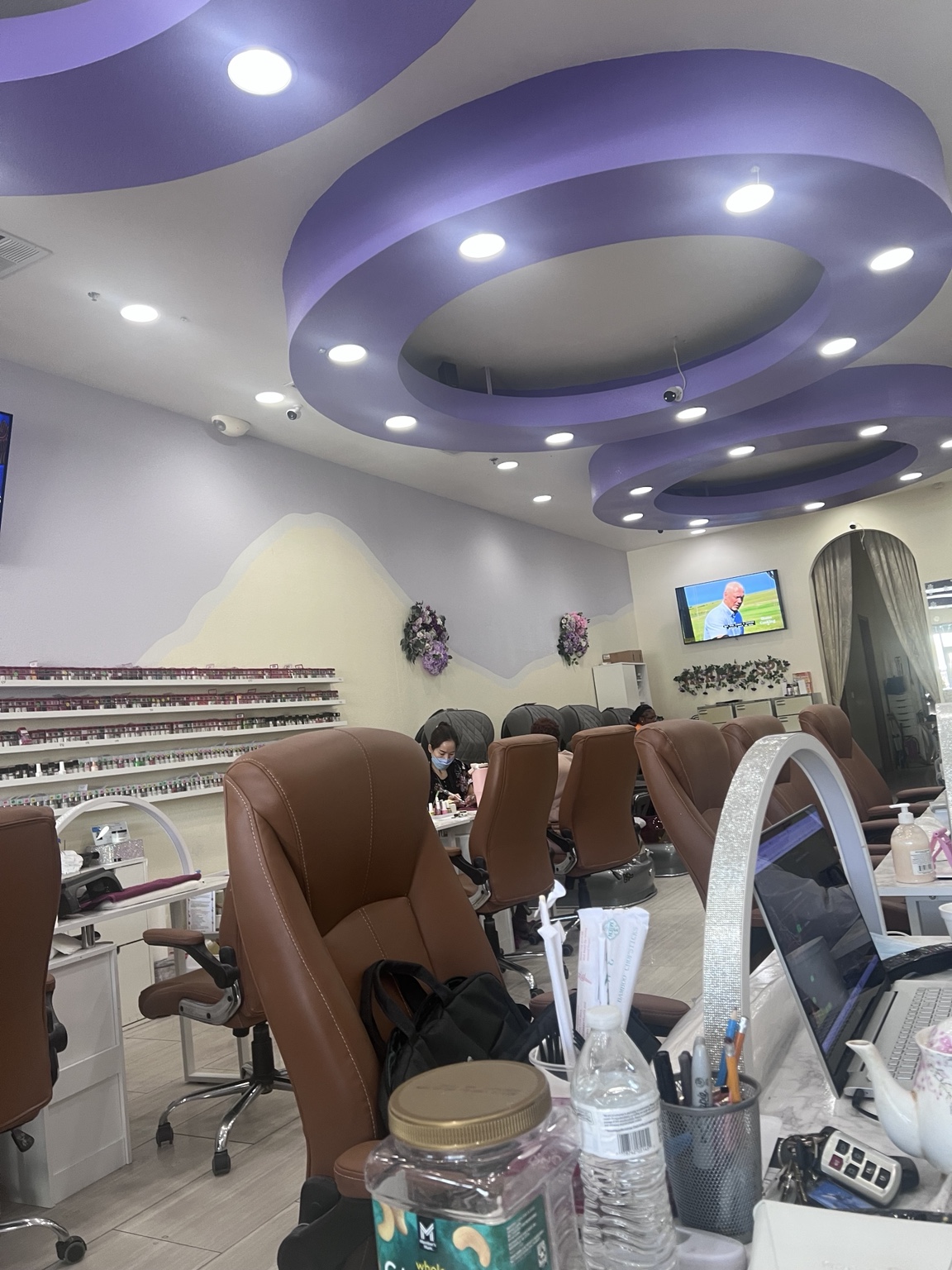 Manicure and pedicure area at Dazzling Nails and Spa